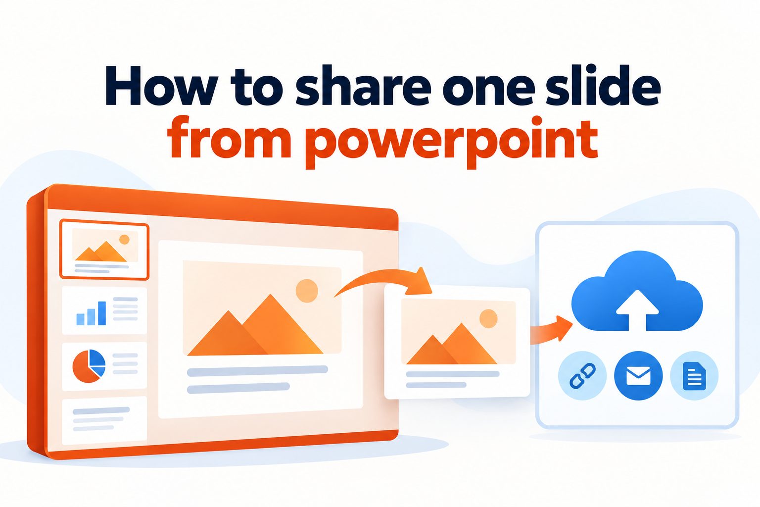 how-to-share-one-slide-from-powerpoint-e2596 A PowerPoint presentation with one slide selected for sharing.